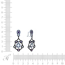 Серьги из белого золота с аквамаринами, аметистами