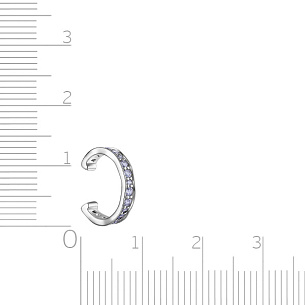 Серьга-кафф из серебра с фианитом