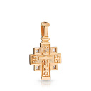 Крест из красного золота с фианитом