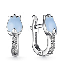 Серьги детские из серебра с фианитом