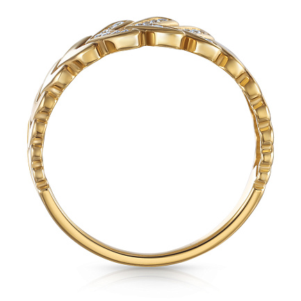 Кольцо из серебра с позолотой, фианитом