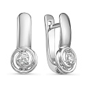 Серьги с английским замком из белого золота с бриллиантами