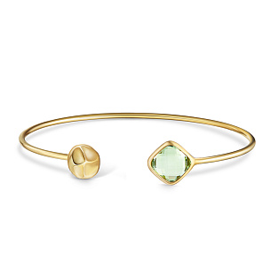 Браслет декоративный из желтого золота с аметистом