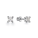 Серьги с английским замком из серебра с фианитами