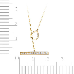 Колье из желтого золота с фианитом