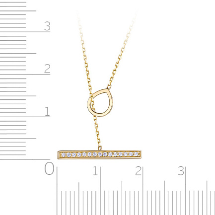 Колье из желтого золота с фианитом