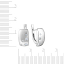 Серьги с английским замком из белого золота с фианитом