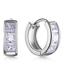 Серьги с английским замком из серебра с фианитом