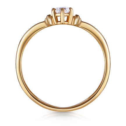 Кольцо из красного золота с фианитом