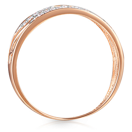 Кольцо из красного золота с фианитом