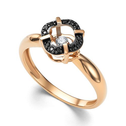 Кольцо из красного золота с бриллиантами