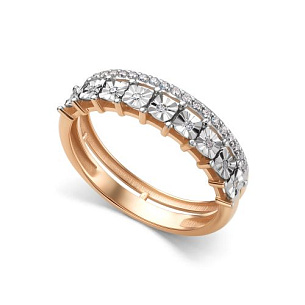 Кольцо из красного золота с бриллиантом