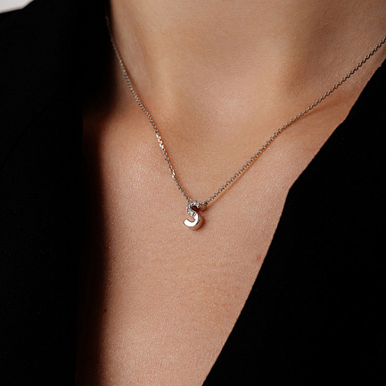 Колье из серебра с фианитами