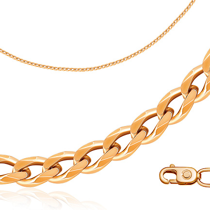 Браслет автомат из красного золота, плетение панцирное