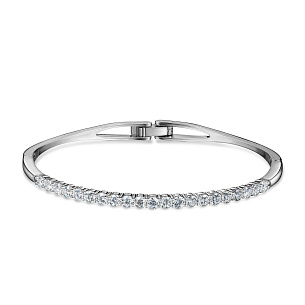 Браслет жесткий из белого золота с бриллиантами