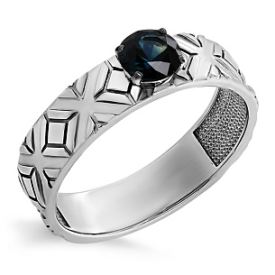 Кольцо из белого золота с сапфиром
