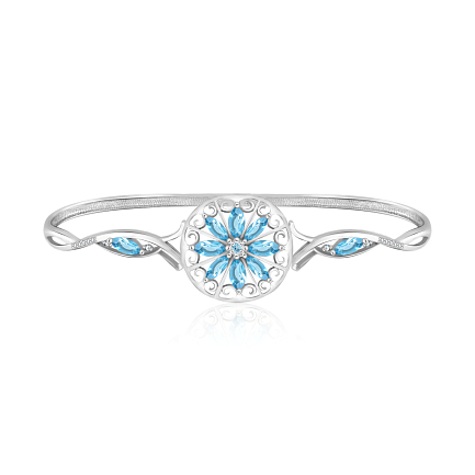 Браслет декоративный из серебра с топазом