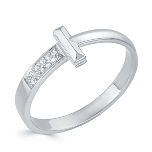 Кольцо из белого золота с бриллиантом