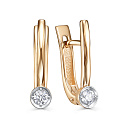 Серьги с английским замком из красного золота с бриллиантами