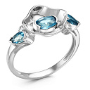 Кольцо из белого золота с бриллиантами, топазом