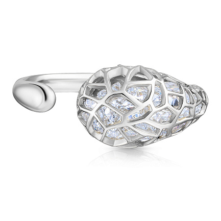 Кольцо из белого золота с фианитом