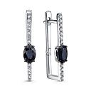 Серьги с английским замком из белого золота с бриллиантами