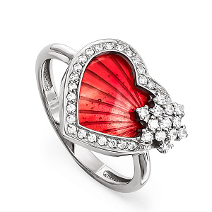 Кольцо из серебра с фианитами