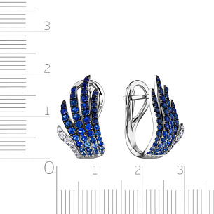 Серьги с английским замком из белого золота с бриллиантом