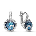 Серьги из белого золота с бриллиантами, топазами