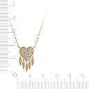 Колье из желтого золота с фианитом, плетение якорное