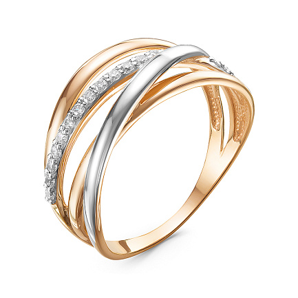 Кольцо из красного золота с бриллиантами