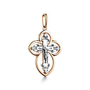 Крест из красного золота с бриллиантами