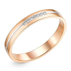 Кольцо из красного золота с бриллиантами