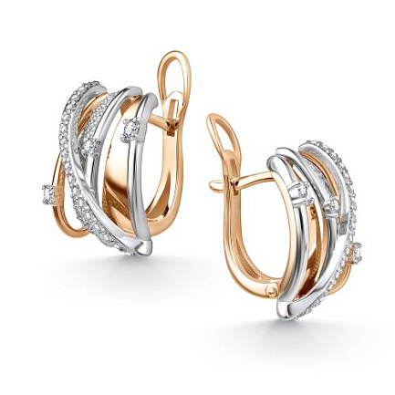 Серьги из красного золота с бриллиантами