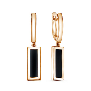 Серьги с английским замком из серебра с фианитами