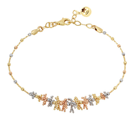 Браслет из комбинированного золота с фианитом