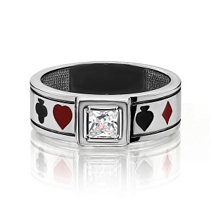 Кольцо из серебра с фианитом