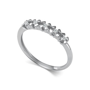 Кольцо из белого золота с бриллиантами