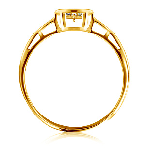 Кольцо из желтого золота с фианитом