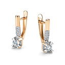 Серьги с английским замком из красного золота с бриллиантами