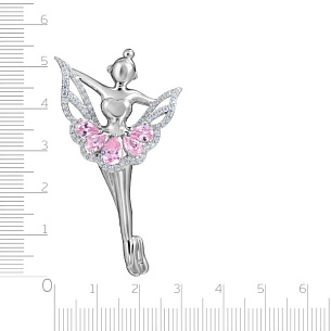 Брошь из серебра с фианитом