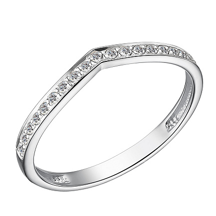 Кольцо обручальное из белого золота