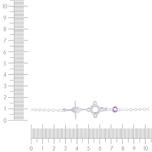 браслет на ногу декоративный из серебра с фианитом