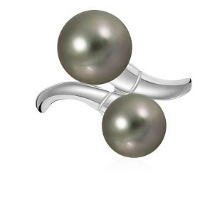 Кольцо из белого золота с жемчугом