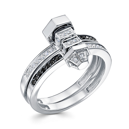 Кольцо из белого золота с бриллиантами