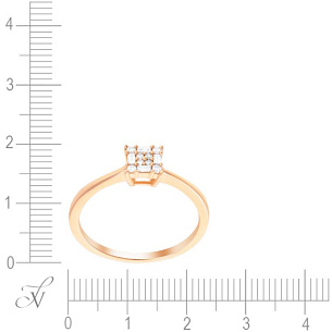 Золотое кольцо помолвочное с бриллиантами
