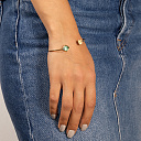 Браслет декоративный из желтого золота с аметистом