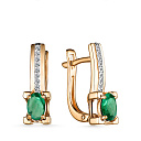 Серьги с английским замком из красного золота с бриллиантами