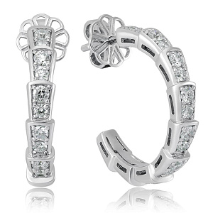 Серьги из белого золота с бриллиантами