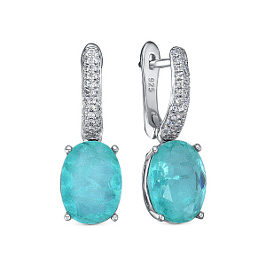 Серьги с английским замком из серебра с алпанитами